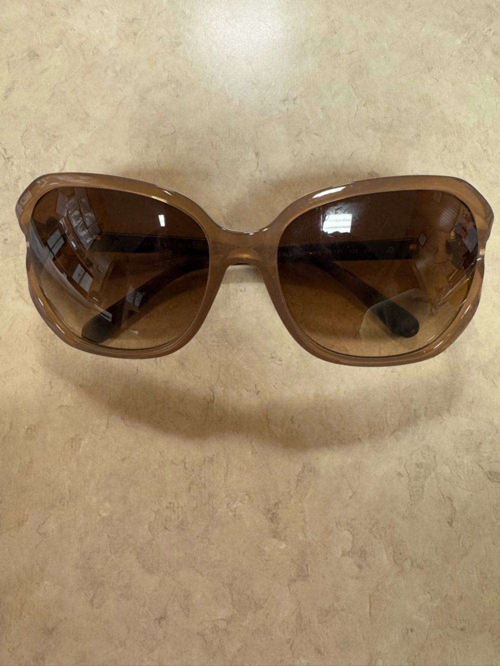 Coach Floral Embellished Sunglasses Brown Gradient Oversized - Picture 2 of 5